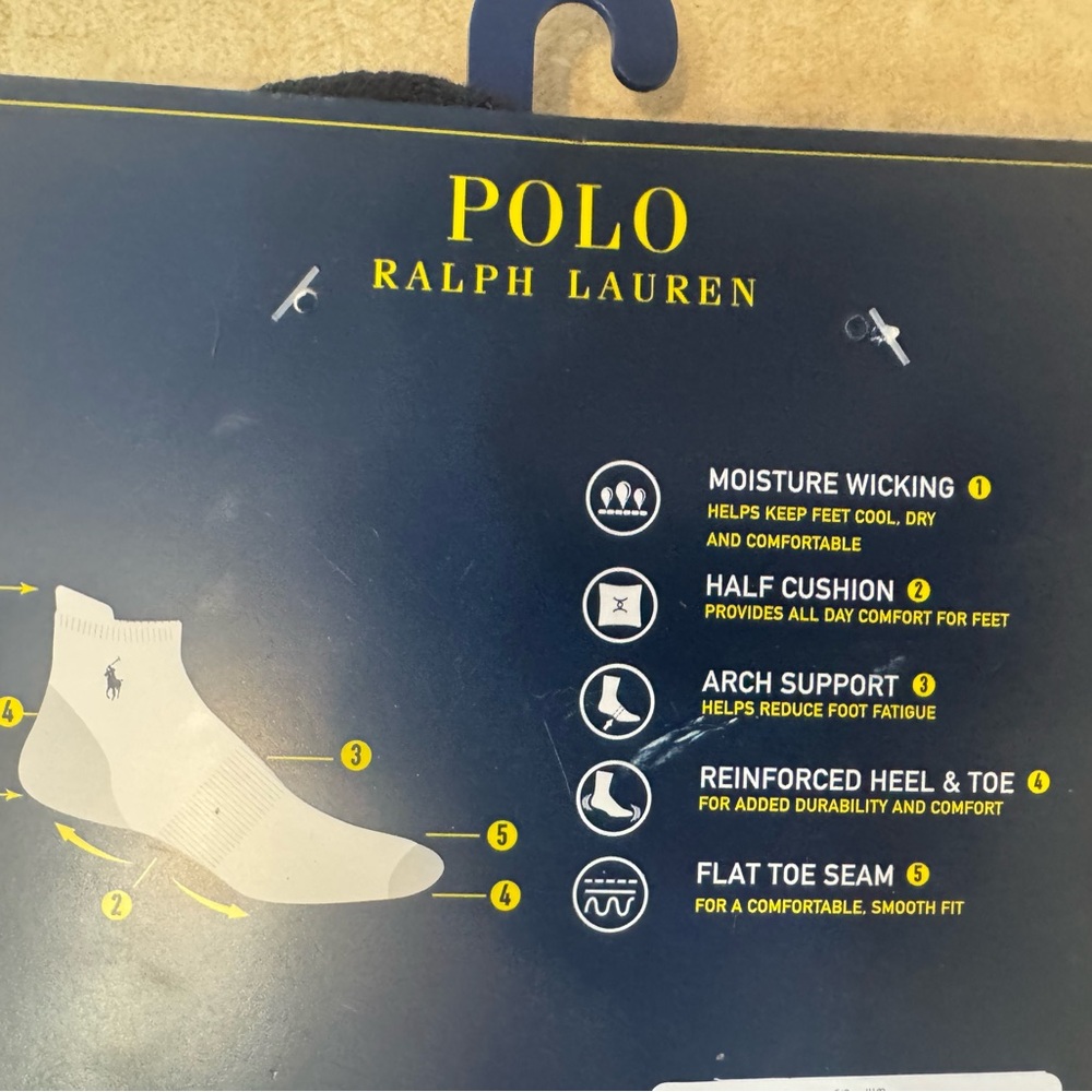 Polo Ralph Lauren Varsity Logo Low Cut Socks - Picture 9 of 11